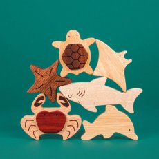 画像4: 名入れつき 魚釣り おもちゃ 魚つり遊びセット 海の仲間たち 磁石つき つりざお 海の生き物6個入り (4)