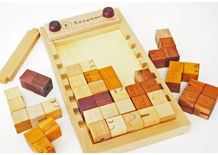 木のおもちゃ 木製キューブブロックパズル 名入れおもちゃ 木のおもちゃと子ども家具スプソリ